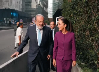 Platica Claudia Sheinbaum con Carlos Slim en Museo Soumaya