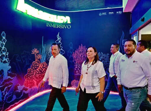 Acompaña Rocío Nahle al gobernador Cuitláhuac García a recorrido en el Aquarium de Veracruz