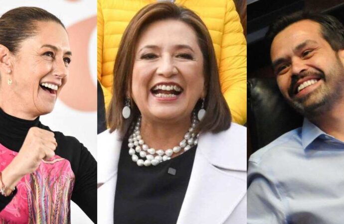 Cierran precampaña Claudia Sheinbaum, Xóchitl Gálvez y Jorge Álvarez Máynez