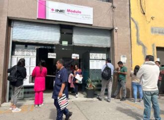 Reportan largas filas en módulos del INE